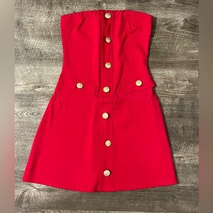 Chic Red strapless boutique dress